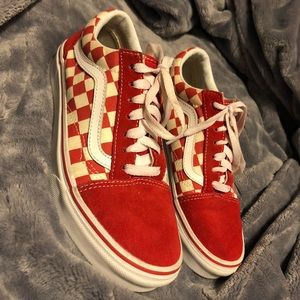 Red checkered Vans